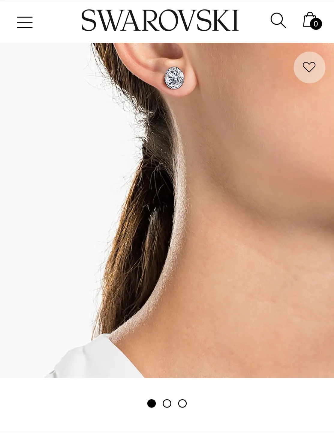 Swarovski White Stud Earrings with Box image indicator(3)