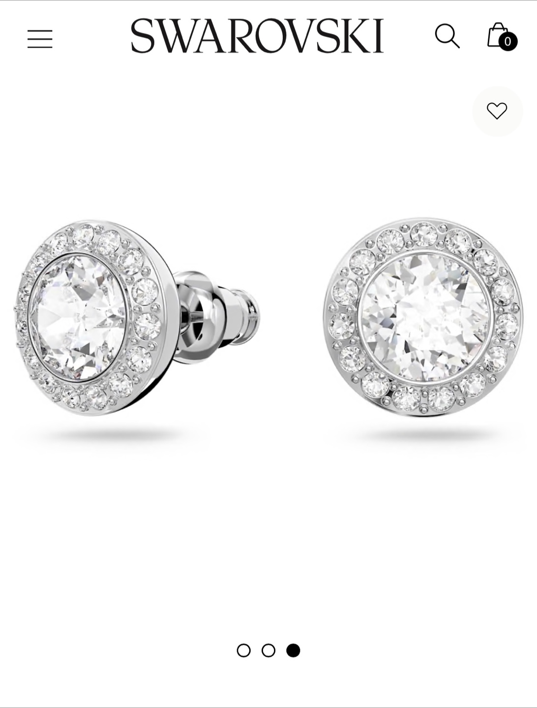 Swarovski White Stud Earrings with Box - photo 4