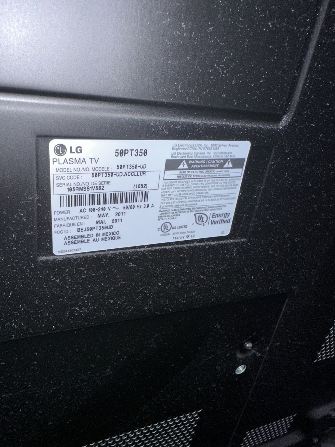LG TV Plasma TV 50 Inches with Stand - photo 2