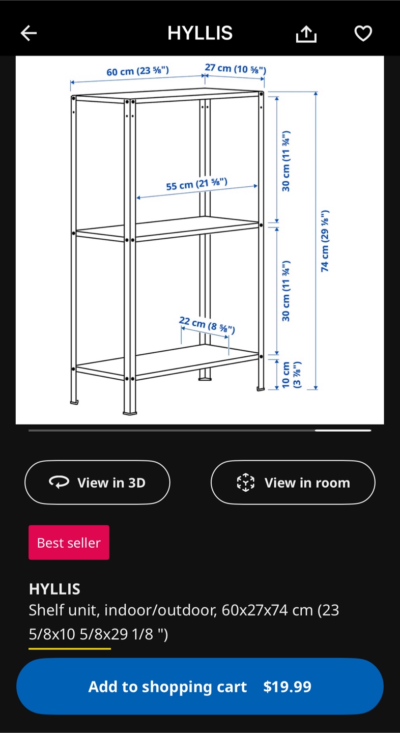IKEA HYLLIS Shelf Unit - Indoor/Outdoor