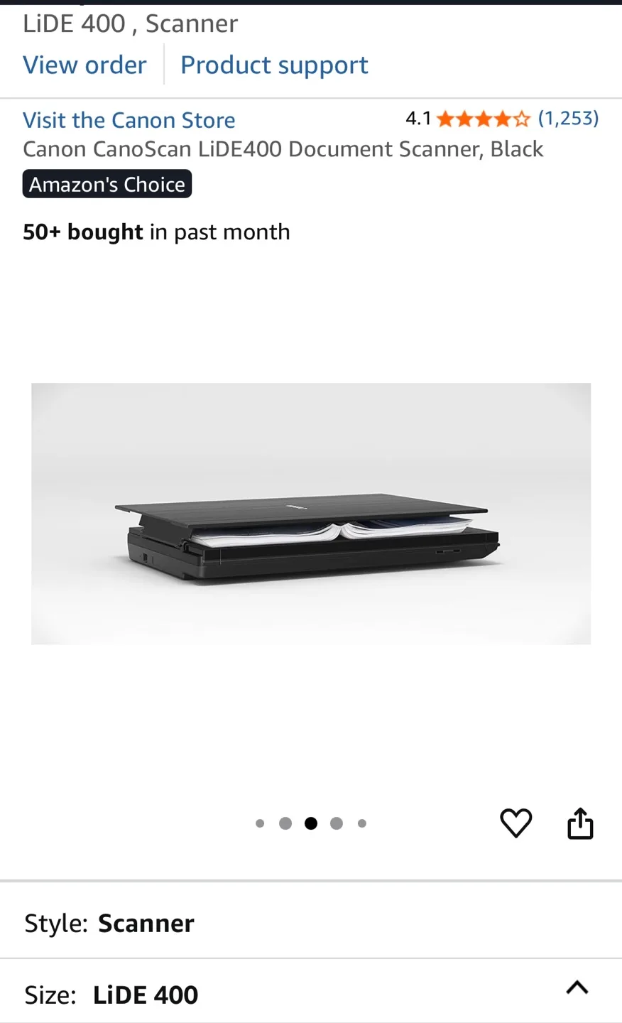 Canon CanoScan LiDE400 Document Scanner - Black image indicator(4)