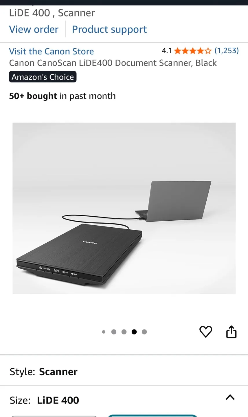 Canon CanoScan LiDE400 Document Scanner - Black image indicator(3)