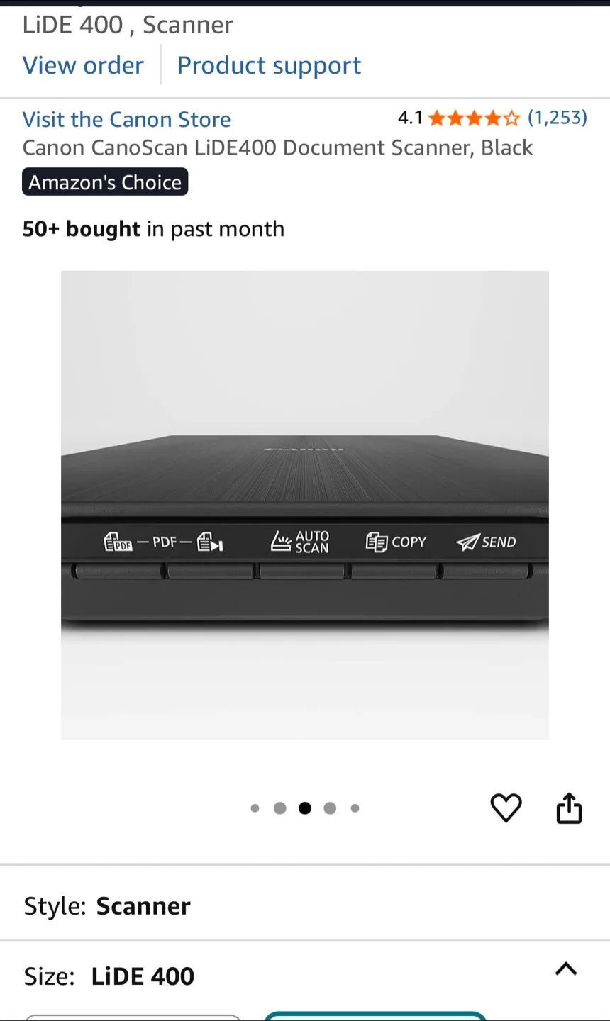 Canon CanoScan LiDE400 Document Scanner - Black image indicator(2)