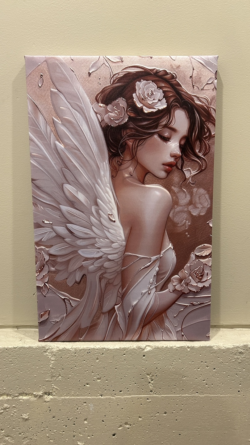 Sweet elegant angel canvas art. Ready to hang