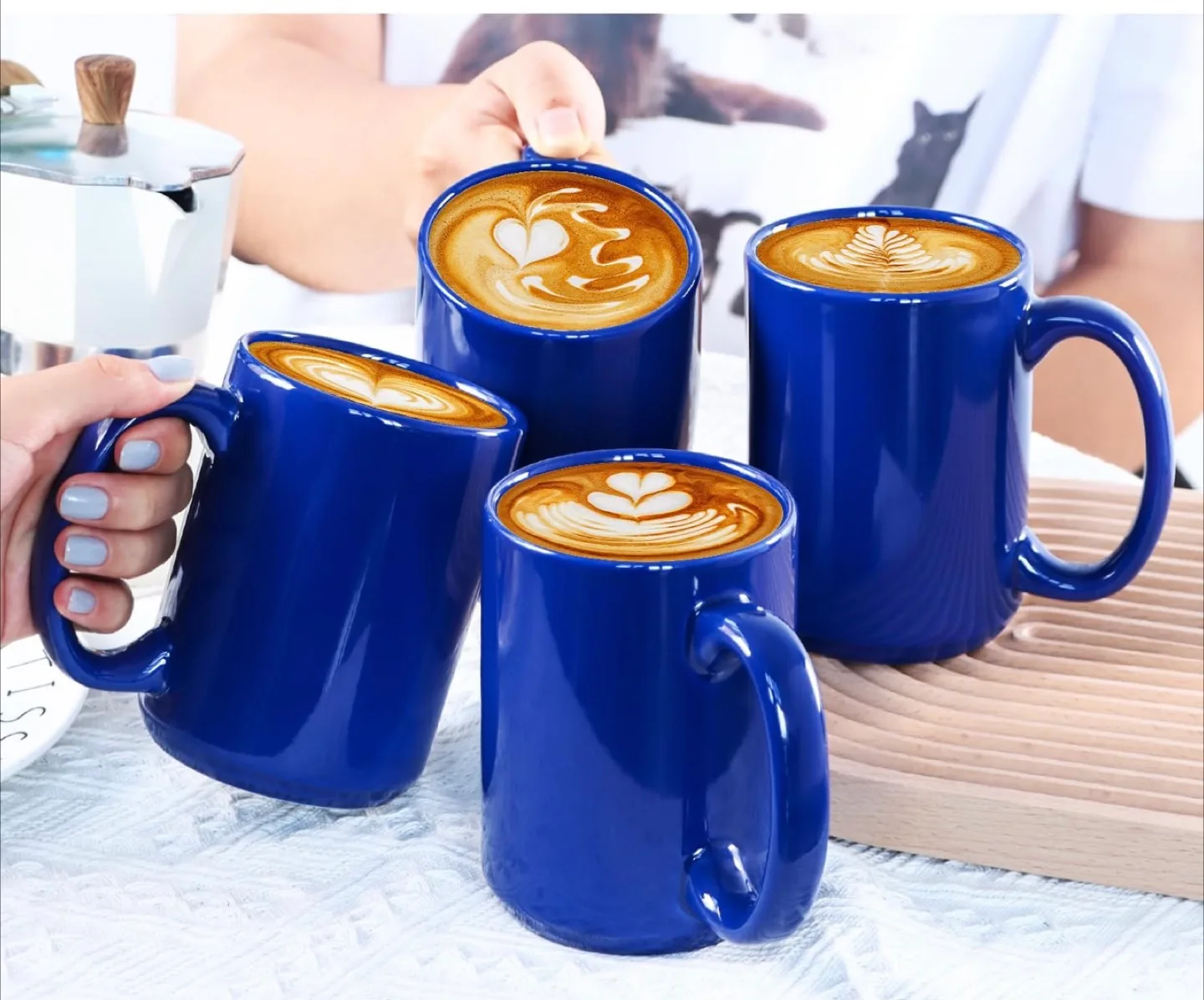 Set of 4 Cobalt Blue Coffee Mugs - New in Box thumbnail