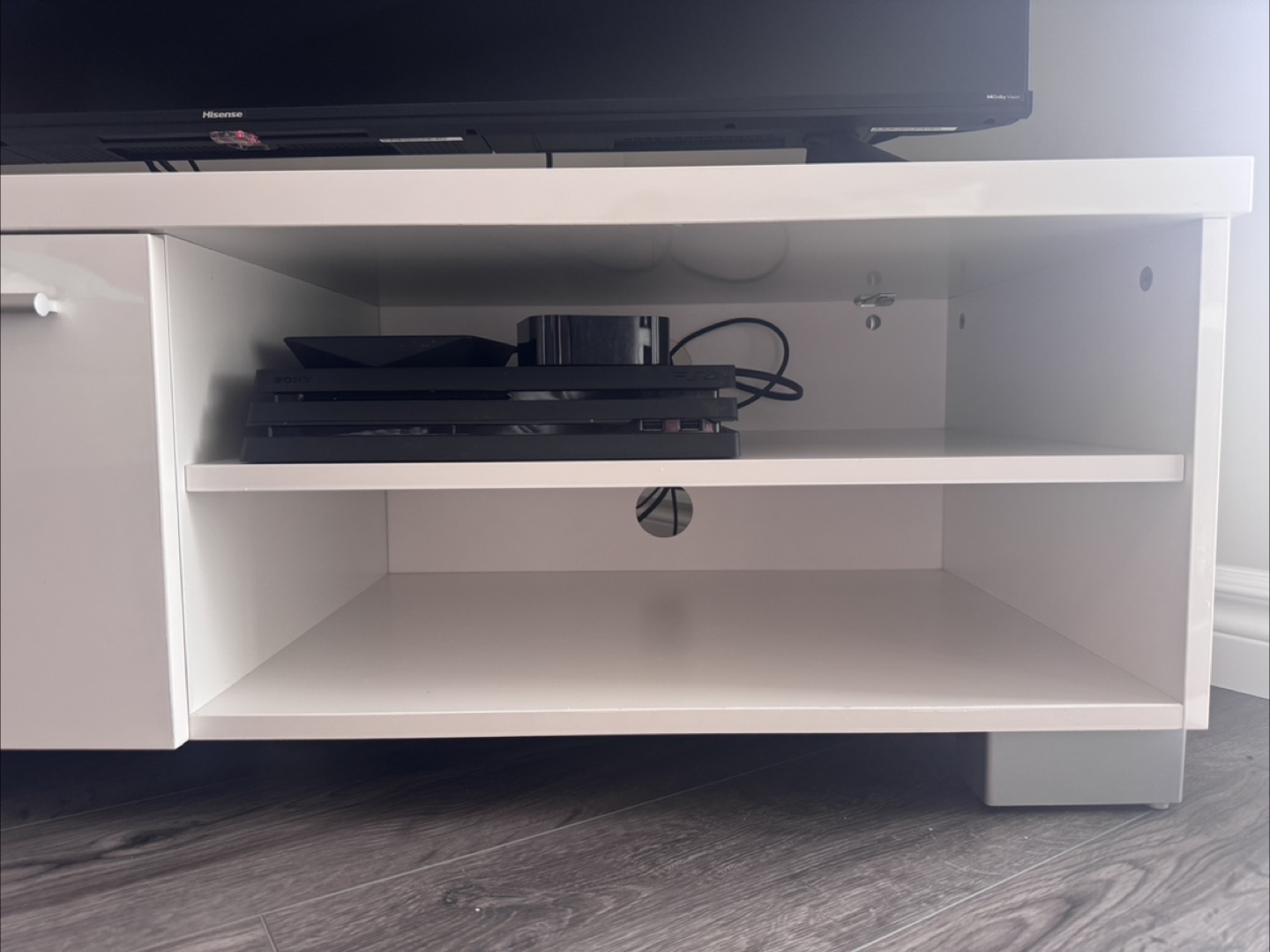 White TV Stand with Storage - photo 4