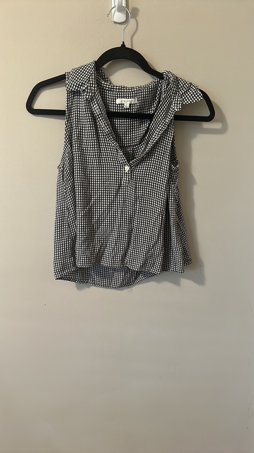 Z Supply Gingham Tank Top - Size Small
