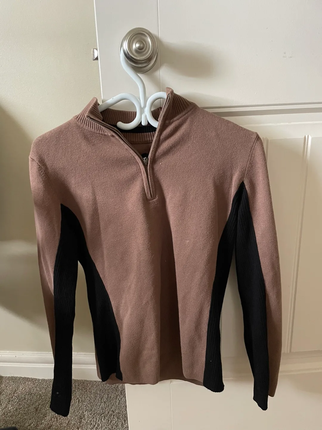 Brown Half-Zip Pullover Sweater thumbnail