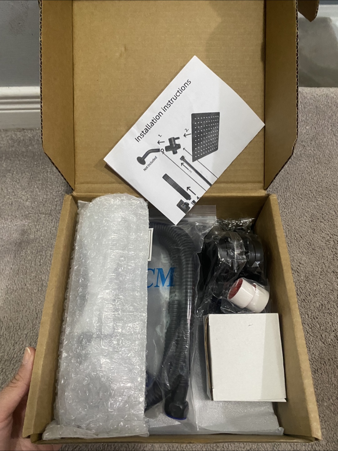 Matte Black Square Shower Head Set - New in Box!