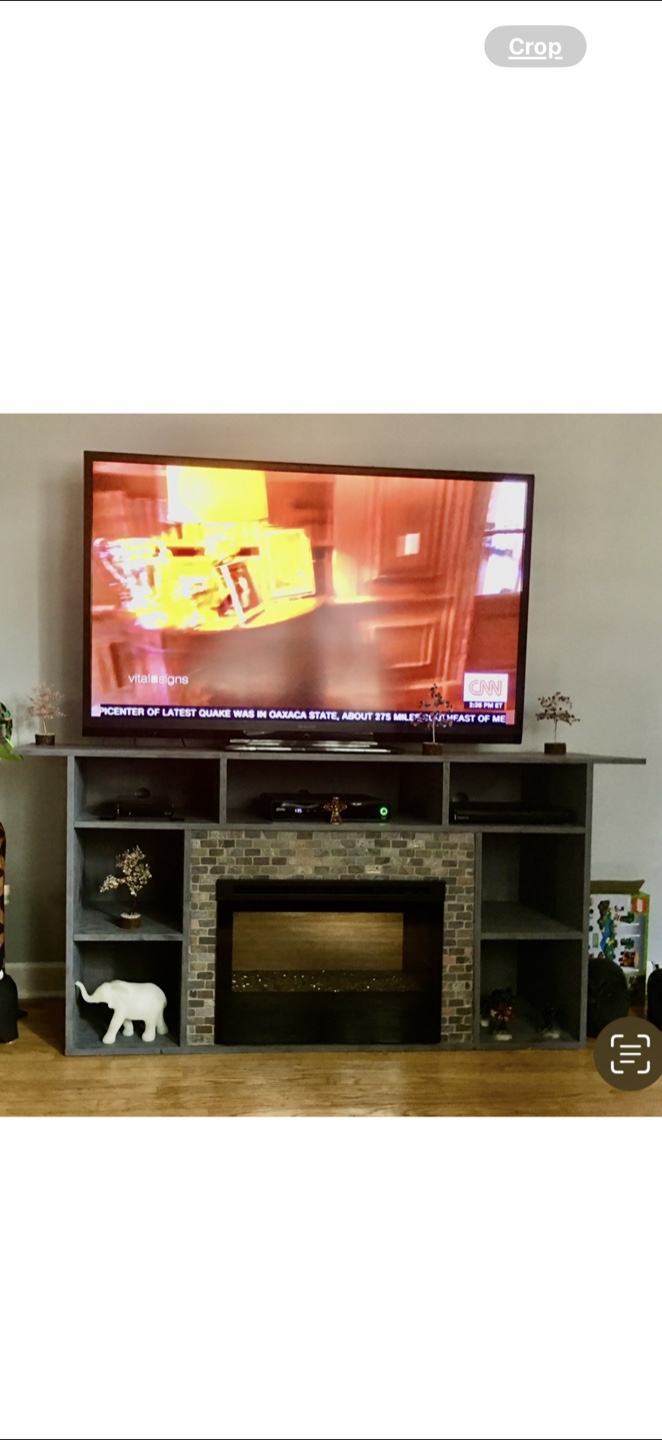 Gray TV Stand with Electric Fireplace - photo 2
