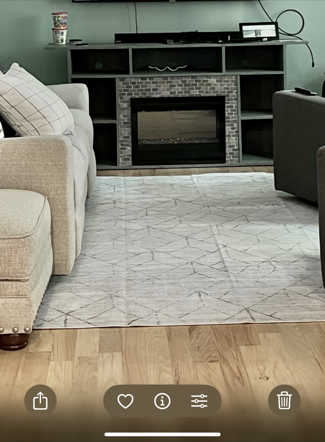 Gray TV Stand with Electric Fireplace - photo 3