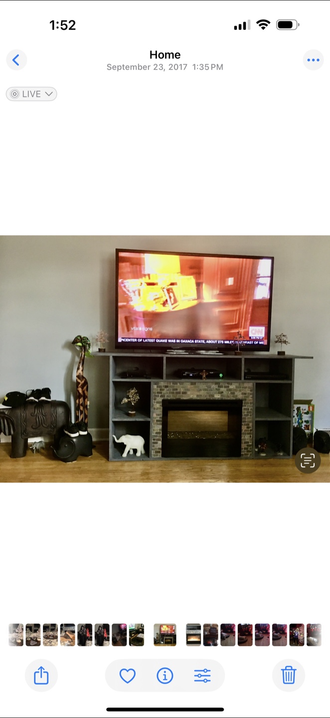 Gray TV Stand with Electric Fireplace - photo 4
