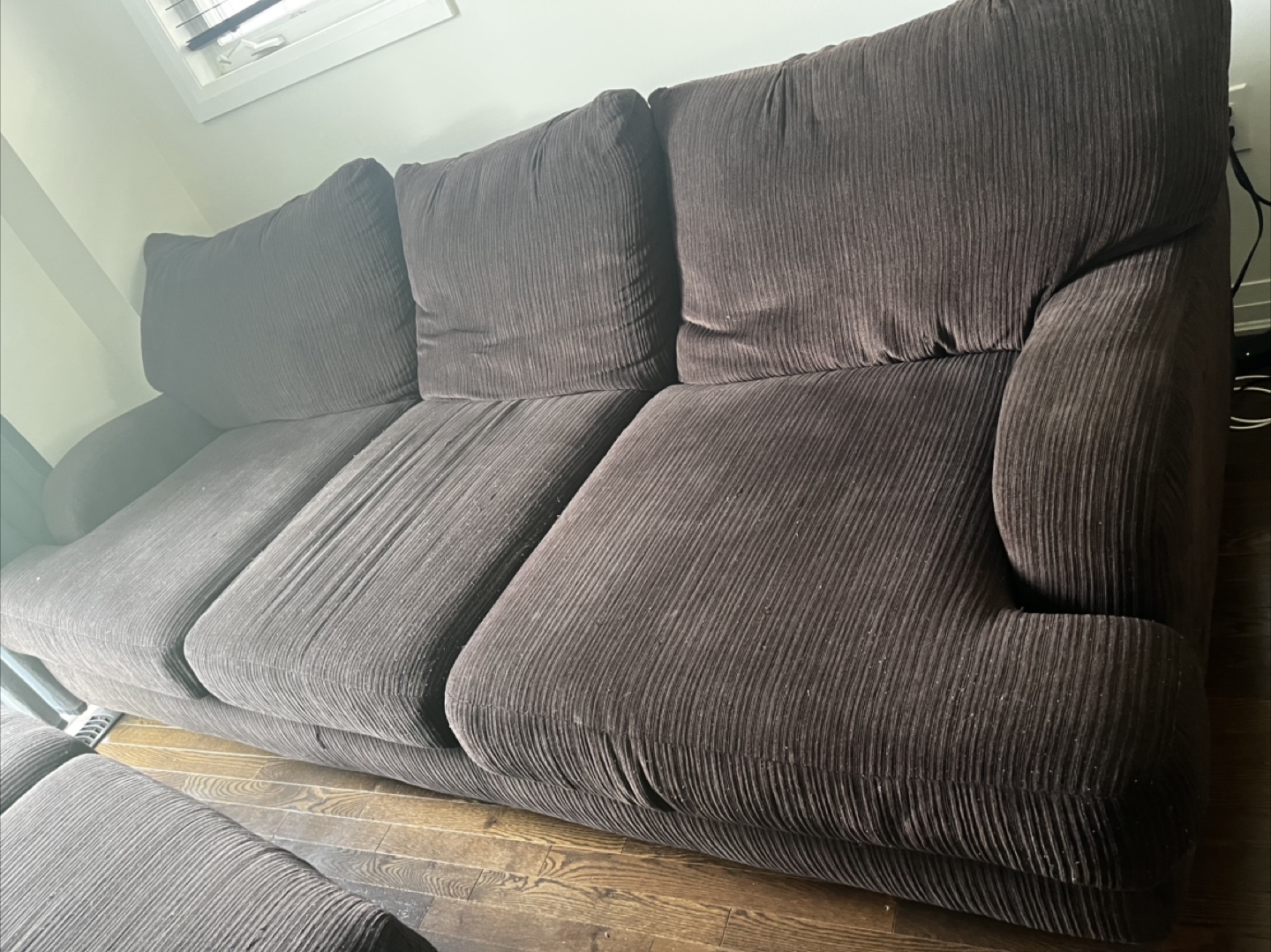 Brown Corduroy Sofa - photo 2