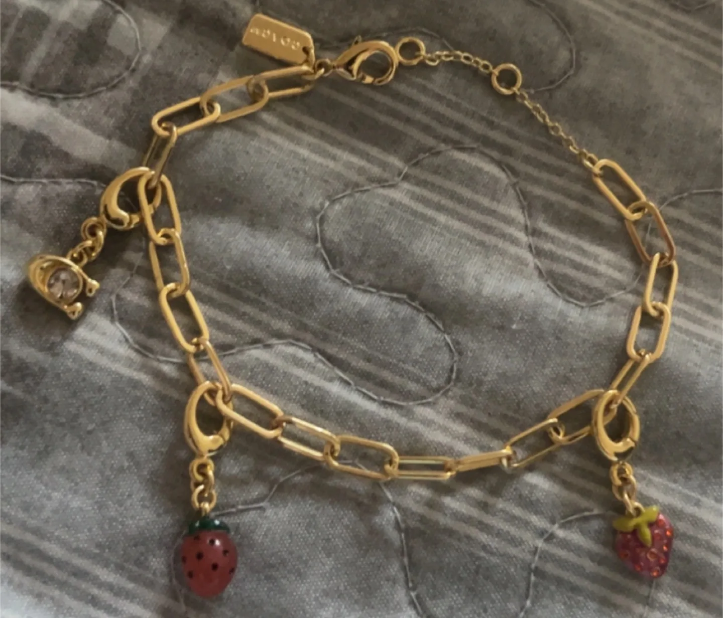 Coach Gold Strawberry Charm Bracelet thumbnail