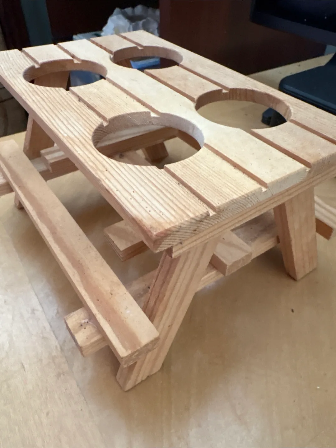 🧡Miniature Wooden Picnic Table Condiment Holder thumbnail