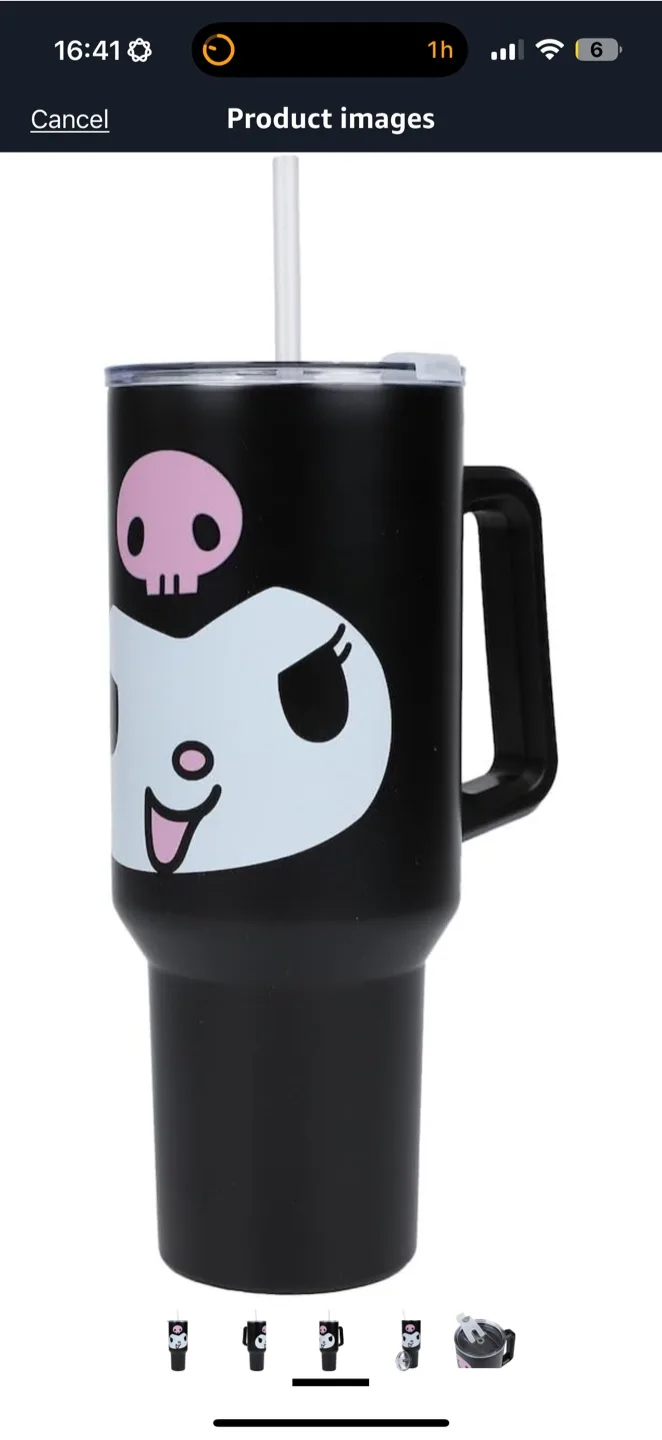 Kuromi Black Tumbler with Straw image indicator(3)