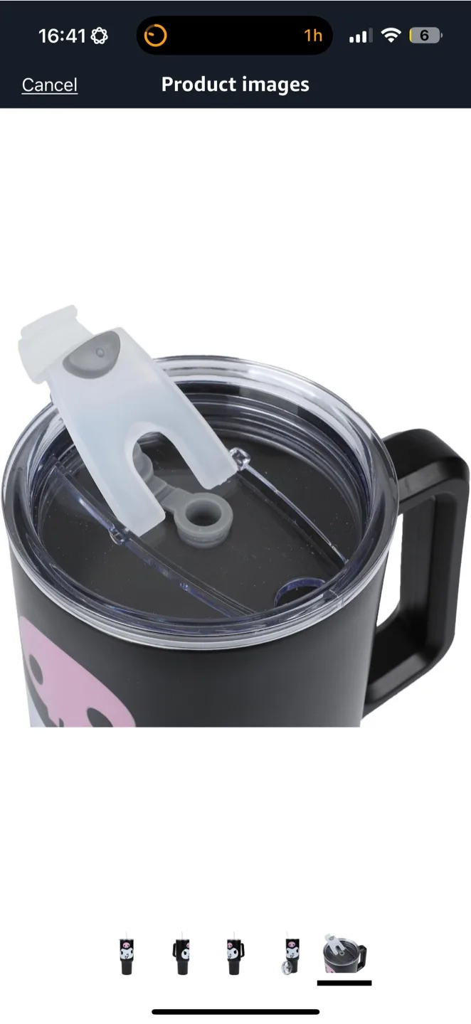 Kuromi Black Tumbler with Straw image indicator(5)