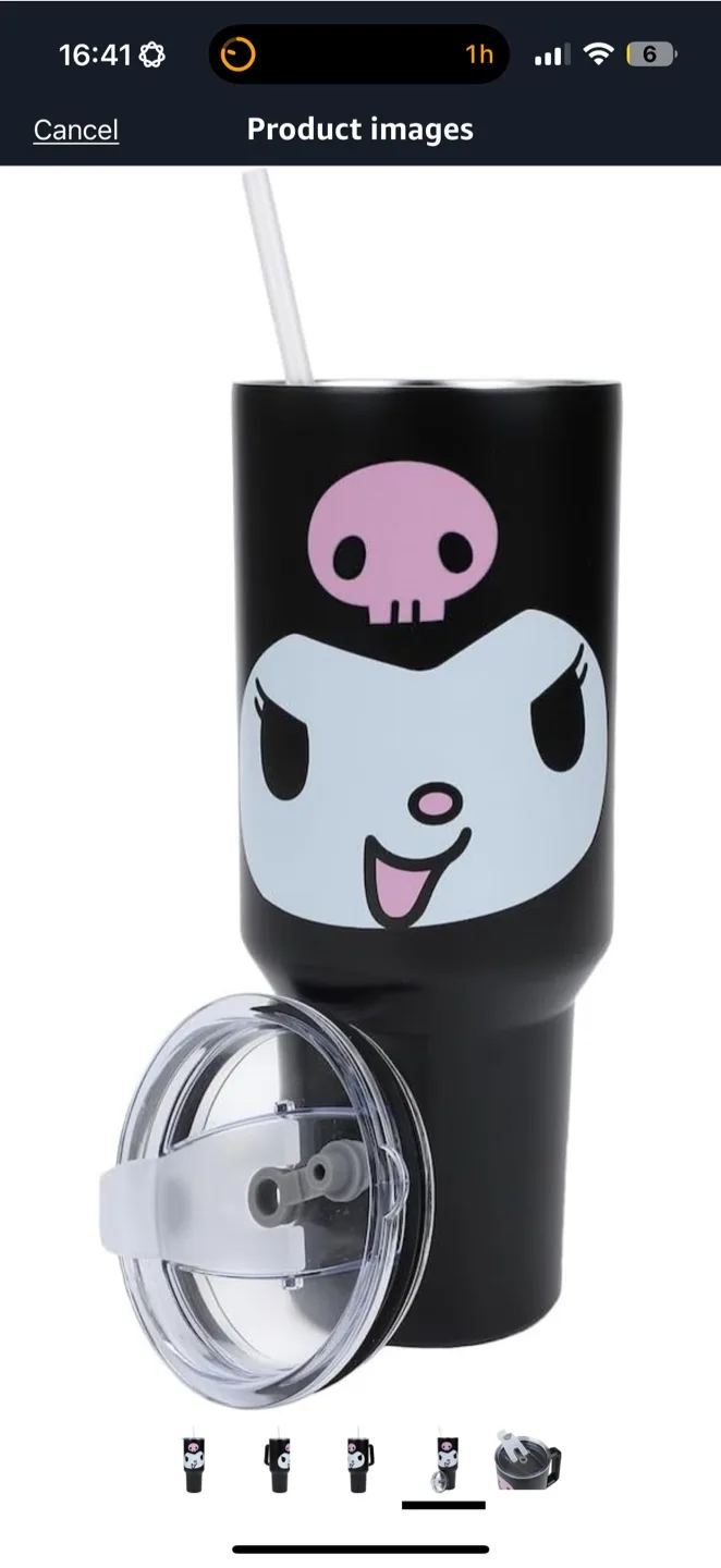 Kuromi Black Tumbler with Straw image indicator(4)