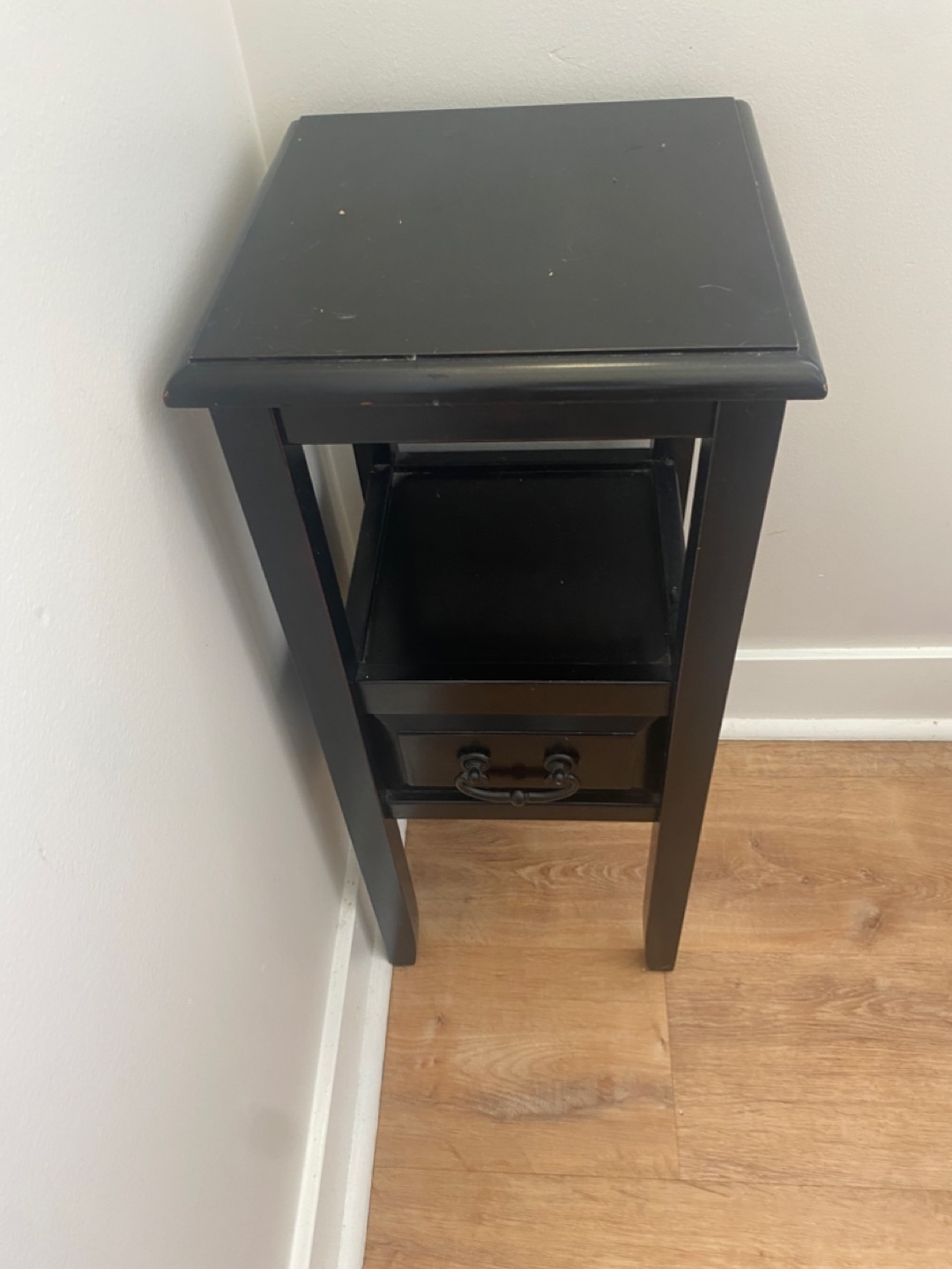 Black Side Table with Drawer