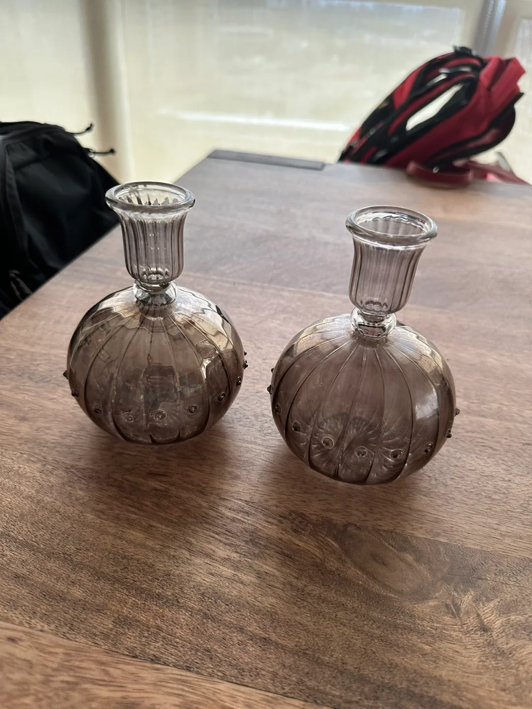 Anthropologie Faceted Design Glass Bud Vases thumbnail