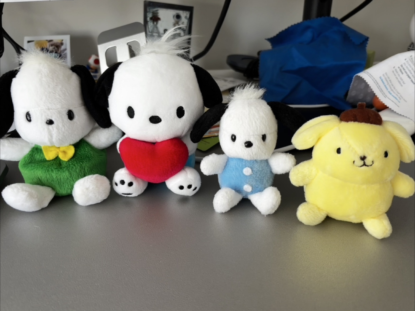 4 Rare Sanrio Pochacco & Purin Plush Toys NEW