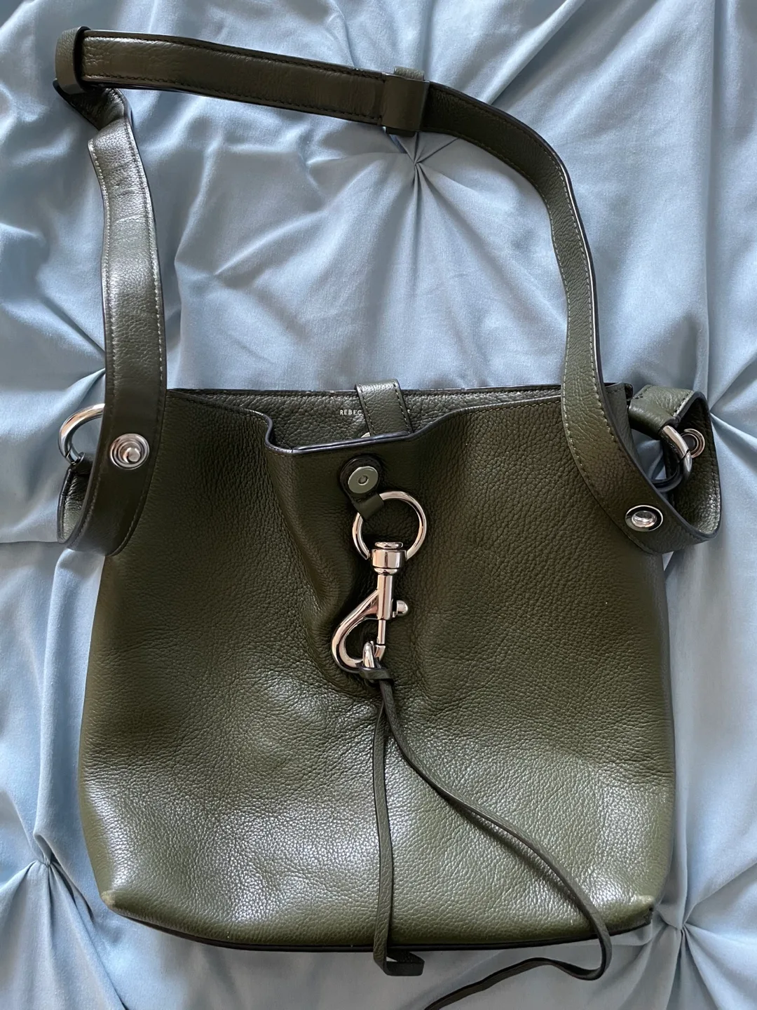 Rebecca Minkoff Olive Green Leather Bucket Bag thumbnail