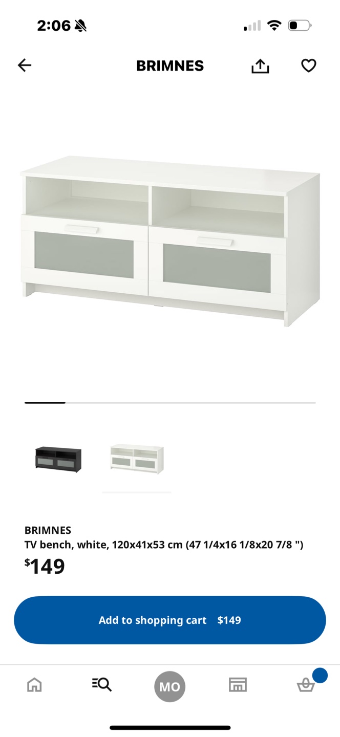 IKEA Brimnes White TV Bench
