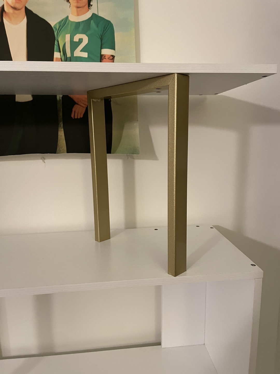 White & Gold Geometric Bookshelf - photo 2