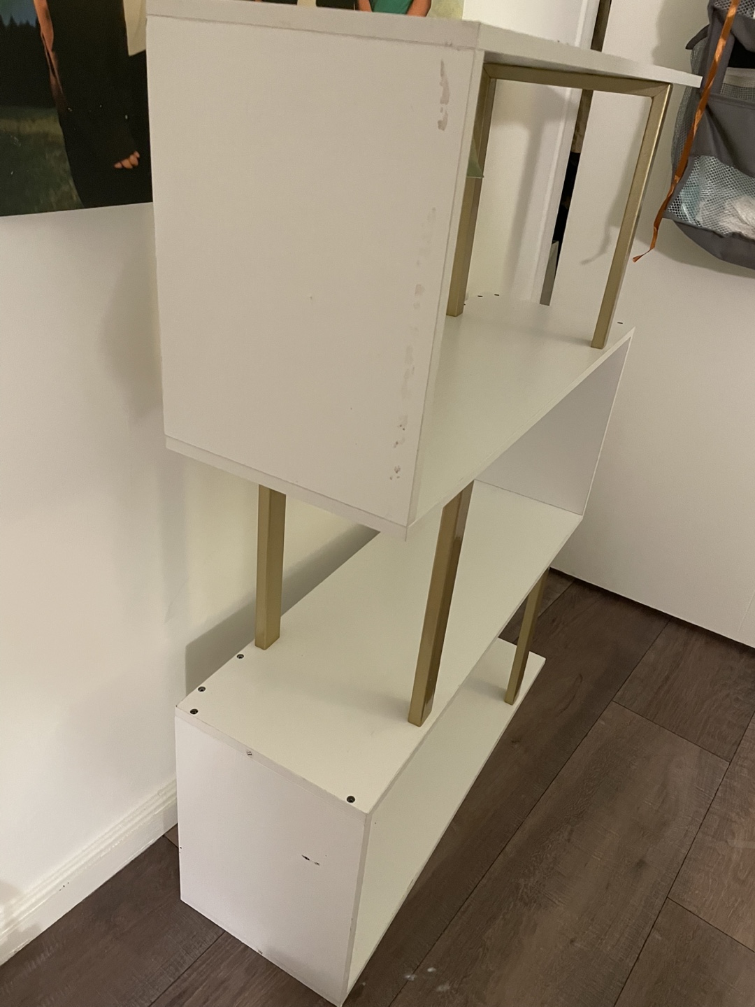 White & Gold Geometric Bookshelf - photo 3