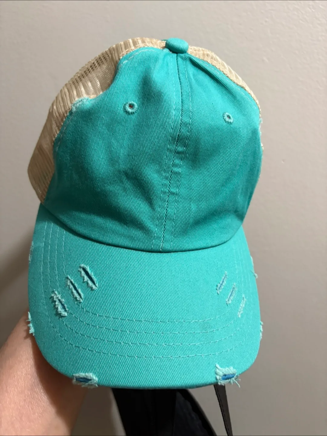 🧡Teal Distressed Baseball Cap thumbnail