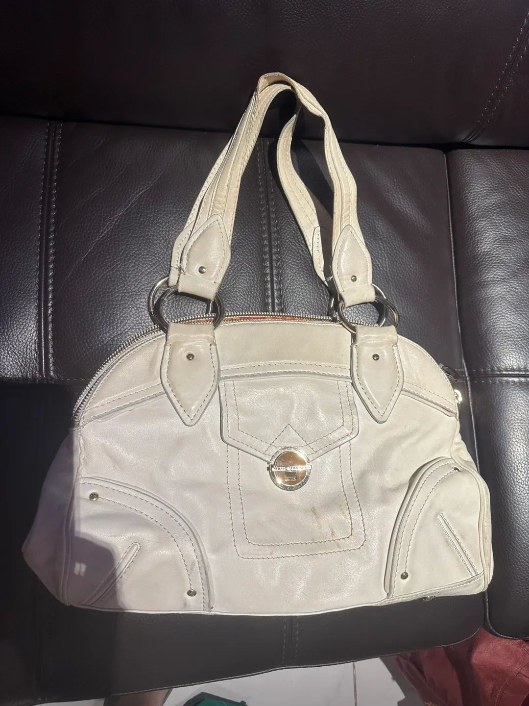 Marc by Marc Jacobs White Leather Satchel thumbnail