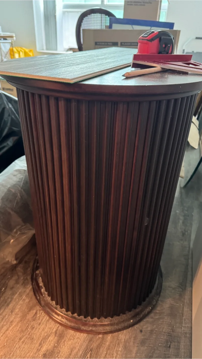 Glass Top Dining Table with Wooden Stand image indicator(2)