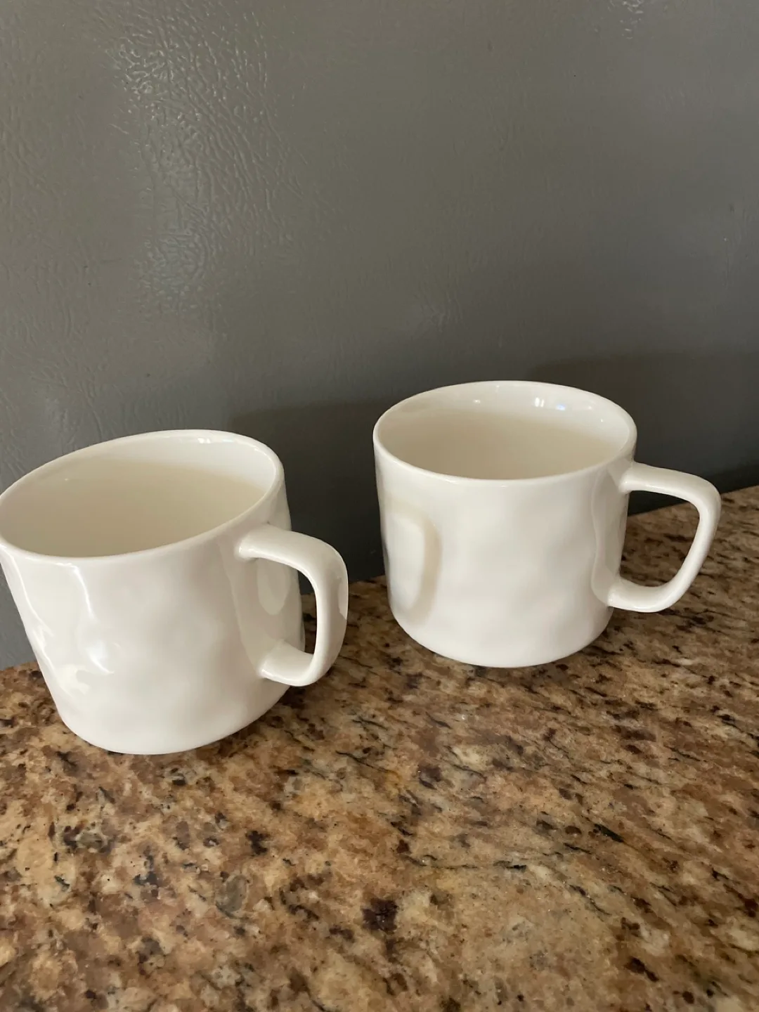 Two White Ceramic Coffee Mugs thumbnail