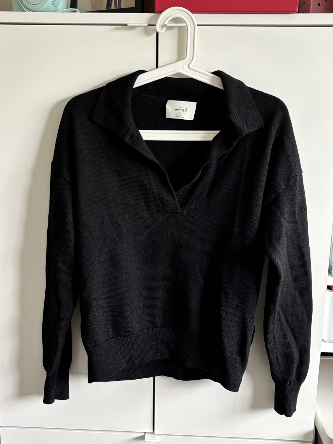 Wilfred Black Sweater, Size S