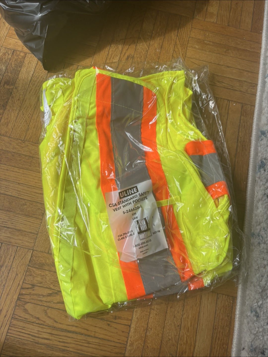 New ULINE CSA Standard Safety Vest with Pockets - S/M