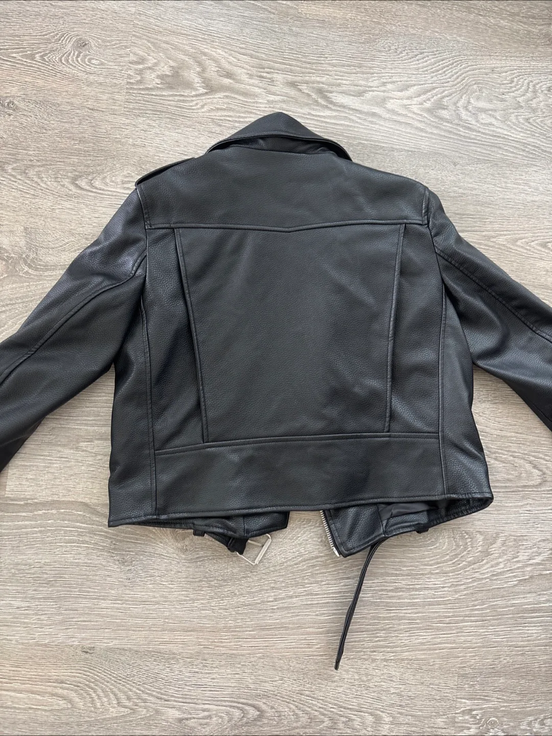 Zara Black Leather Biker Jacket image indicator(5)