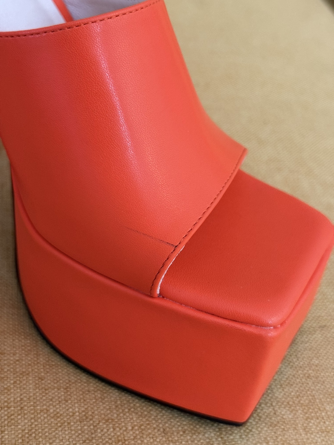 Orange Platform Mules, Size 7 - photo 5