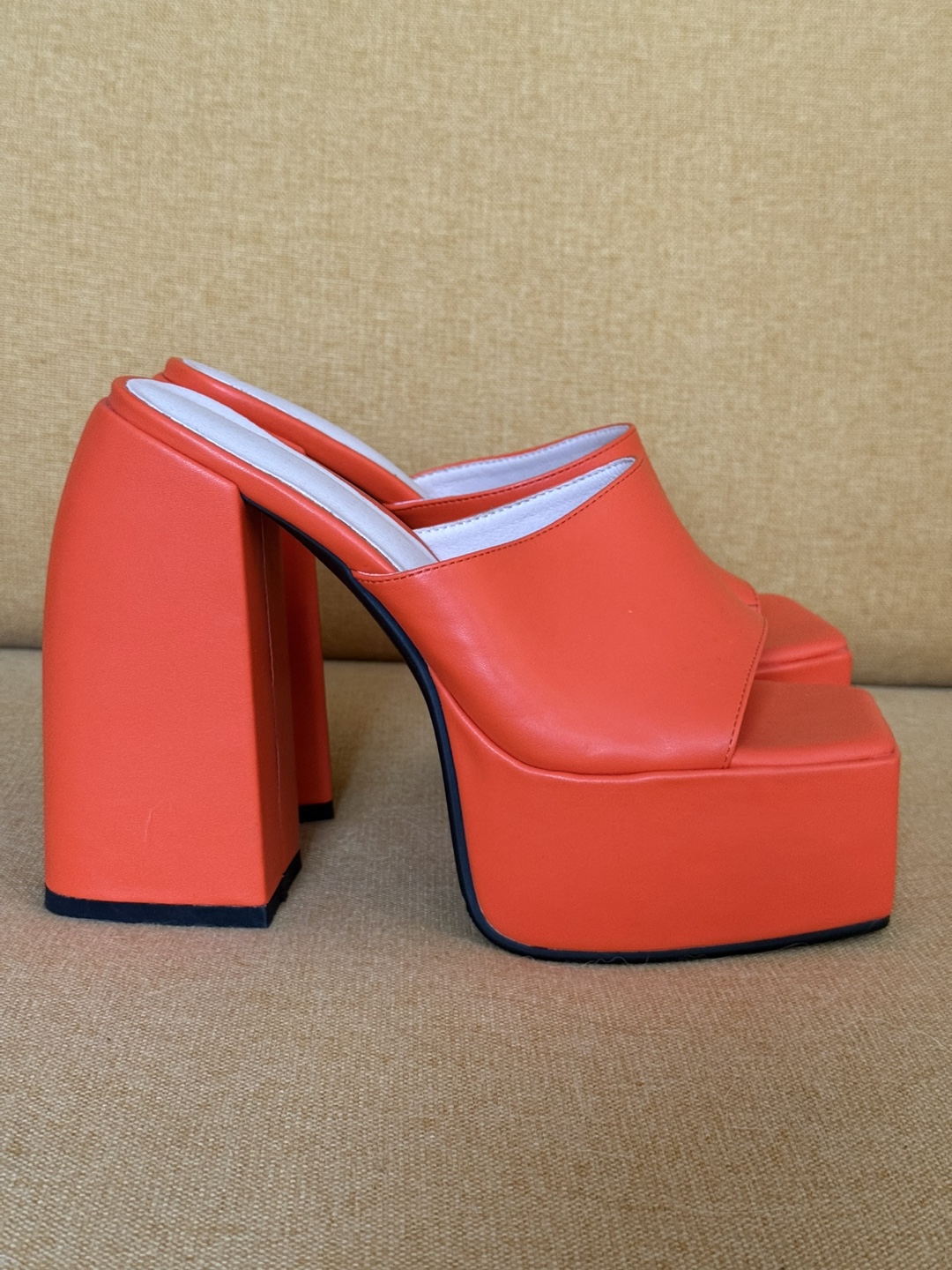 Orange Platform Mules, Size 7 - photo 2