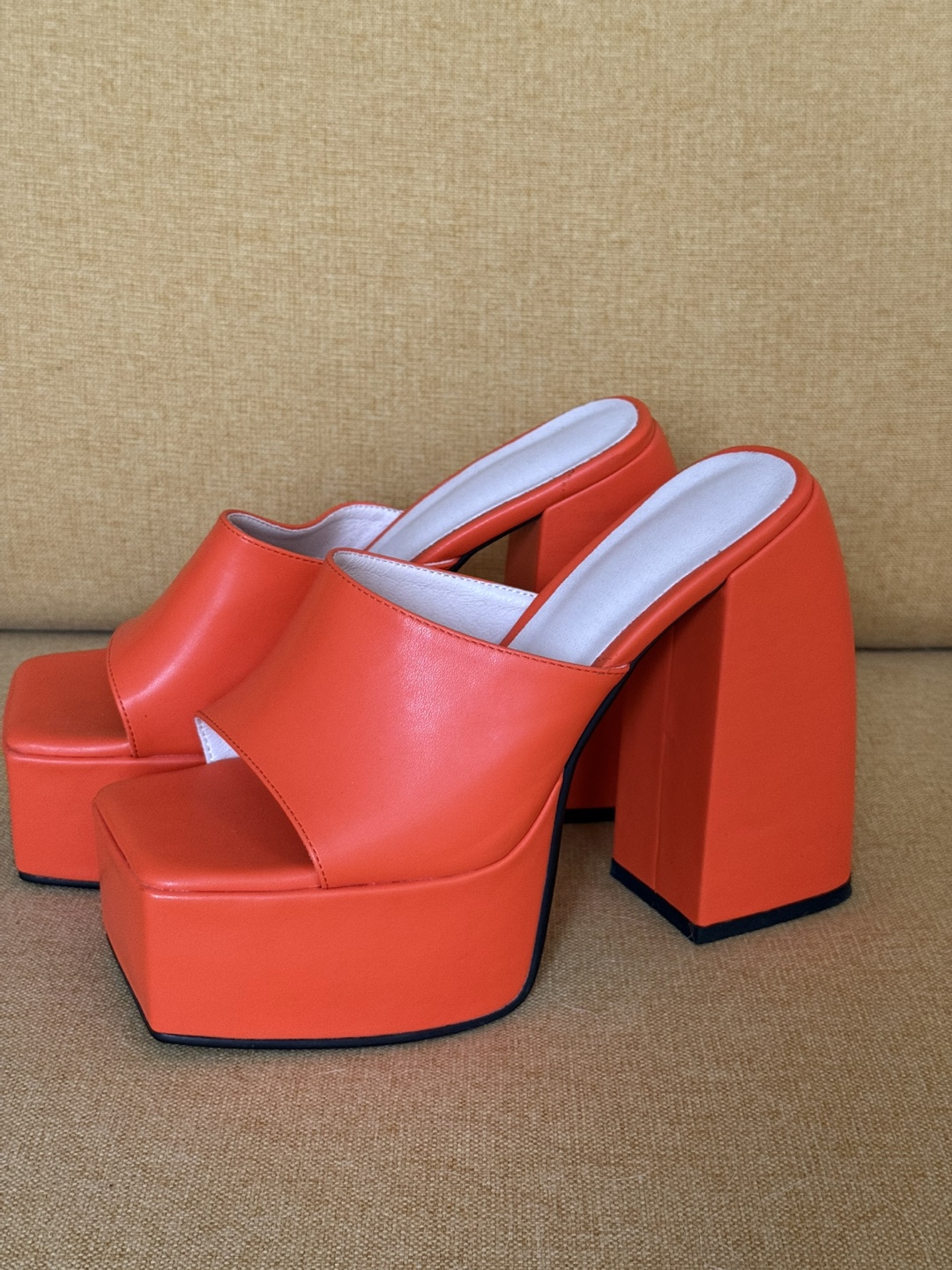 Orange Platform Mules, Size 7 - photo 4