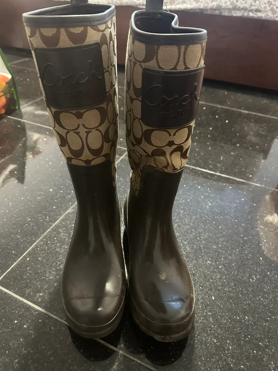 Coach Pearl Rain Boots Size 7B thumbnail