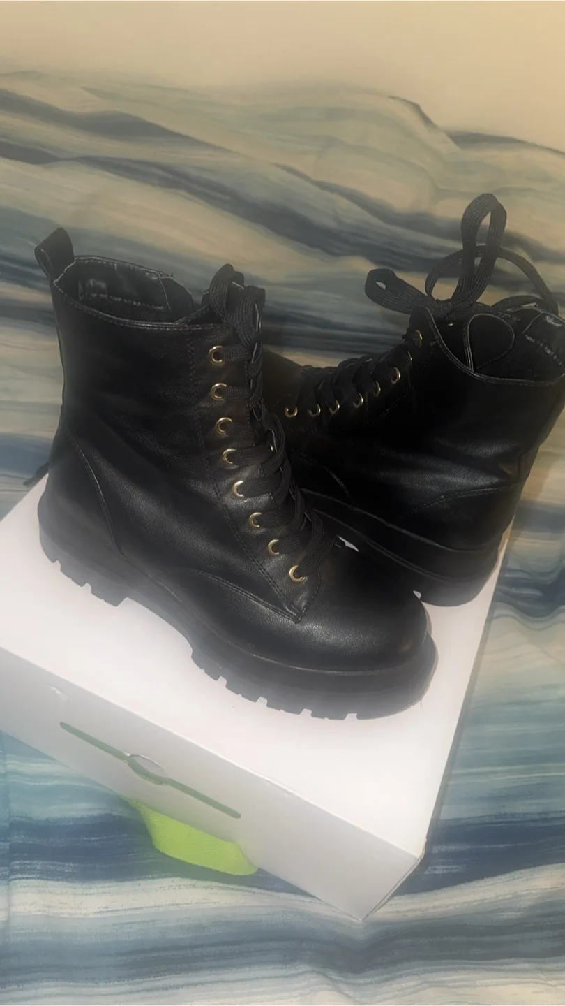 Call It Spring Black Combat Boots, Size 6 image indicator(2)