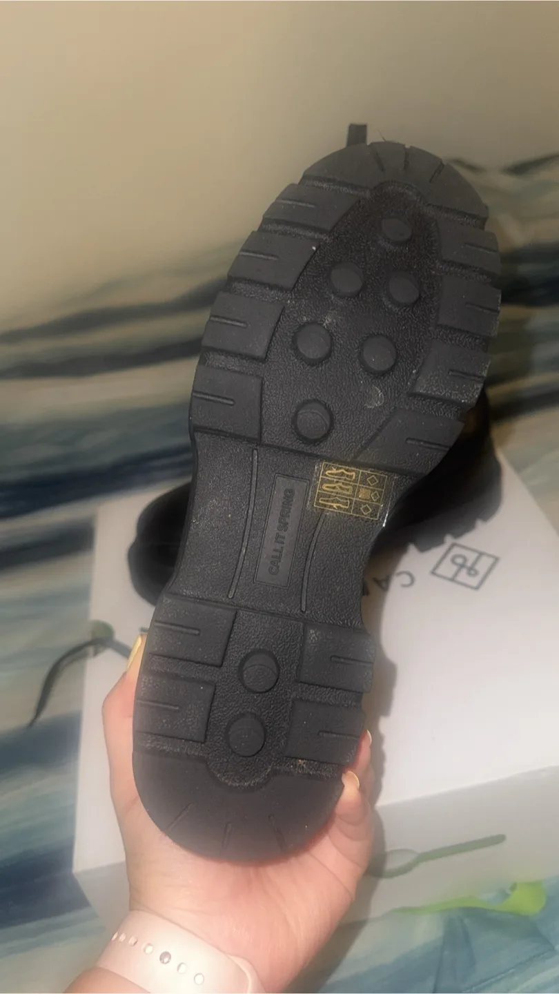 Call It Spring Black Combat Boots, Size 6 image indicator(3)