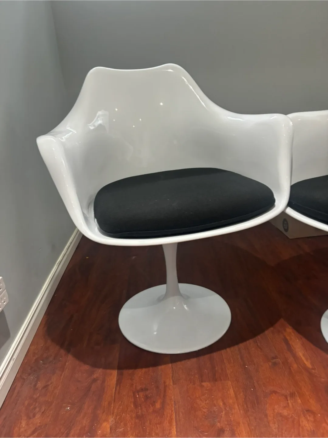 2 modern swivel tulip chairs MCM image indicator(4)