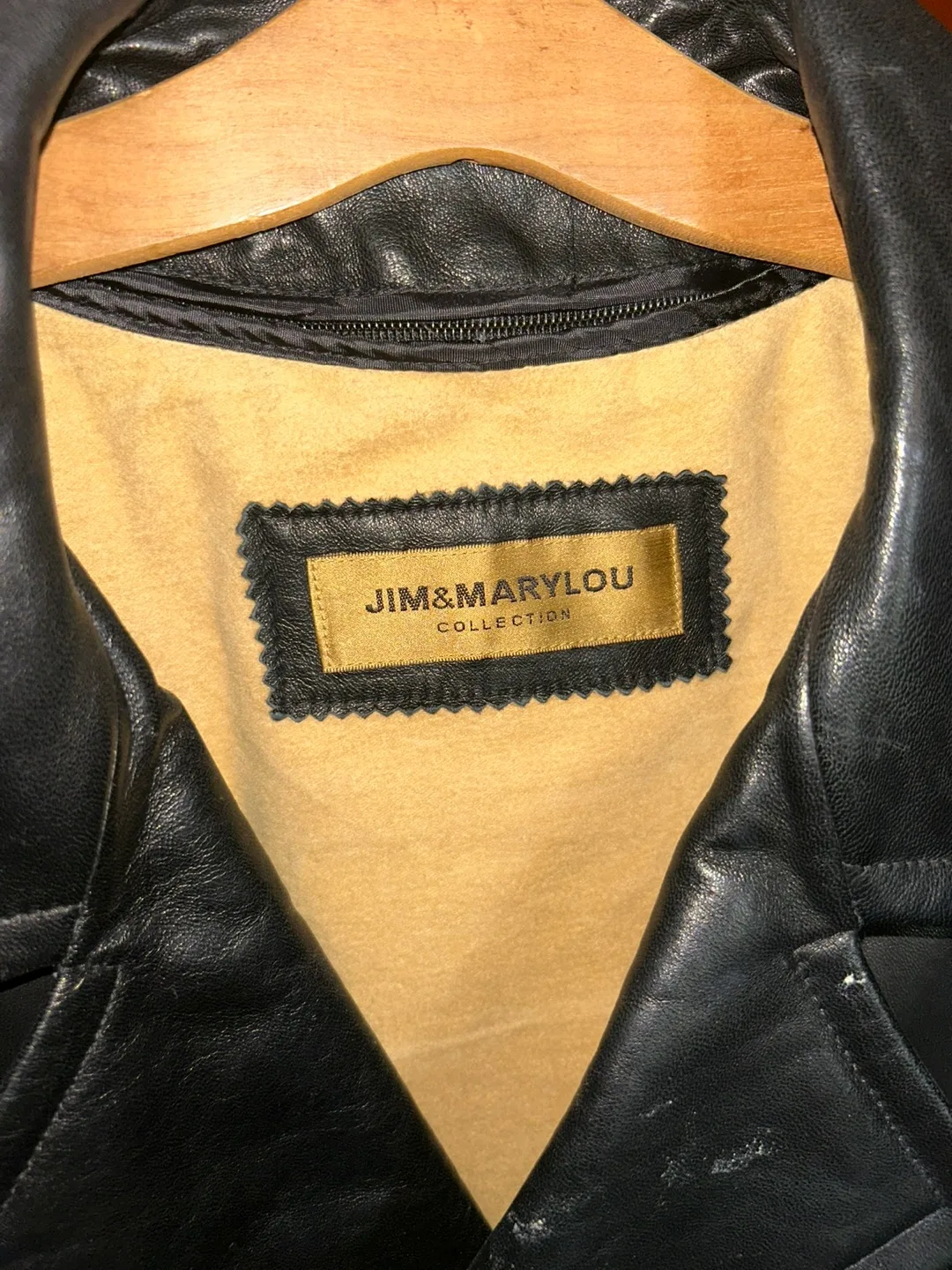 JIM&MARYLOU Black Leather Coat image indicator(2)