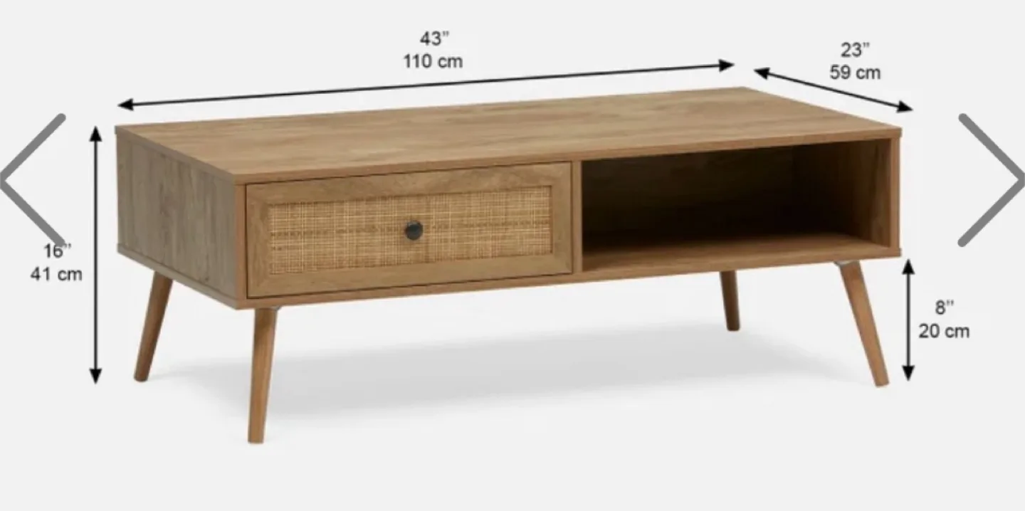 Wood Coffee Table - 43" x 23" image indicator(4)