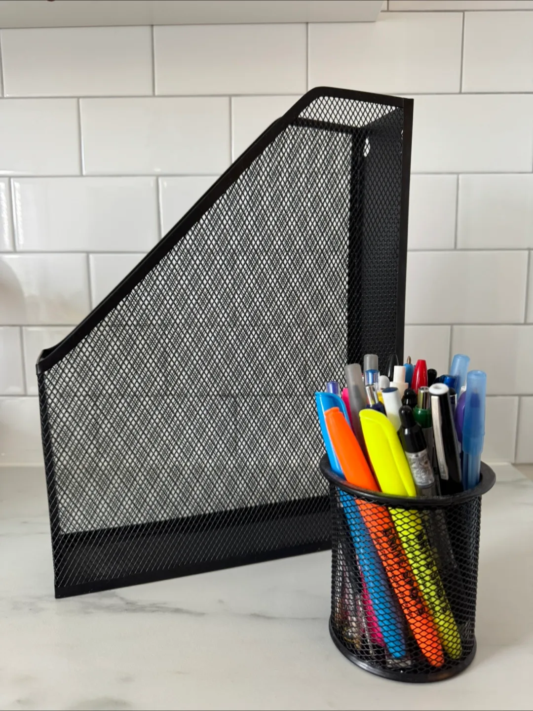 Black Mesh Magazine Holder & Pen Cup thumbnail
