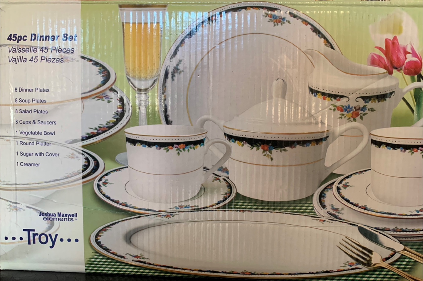 Joshua Maxwell Elements Troy 45-Piece Dinner Set