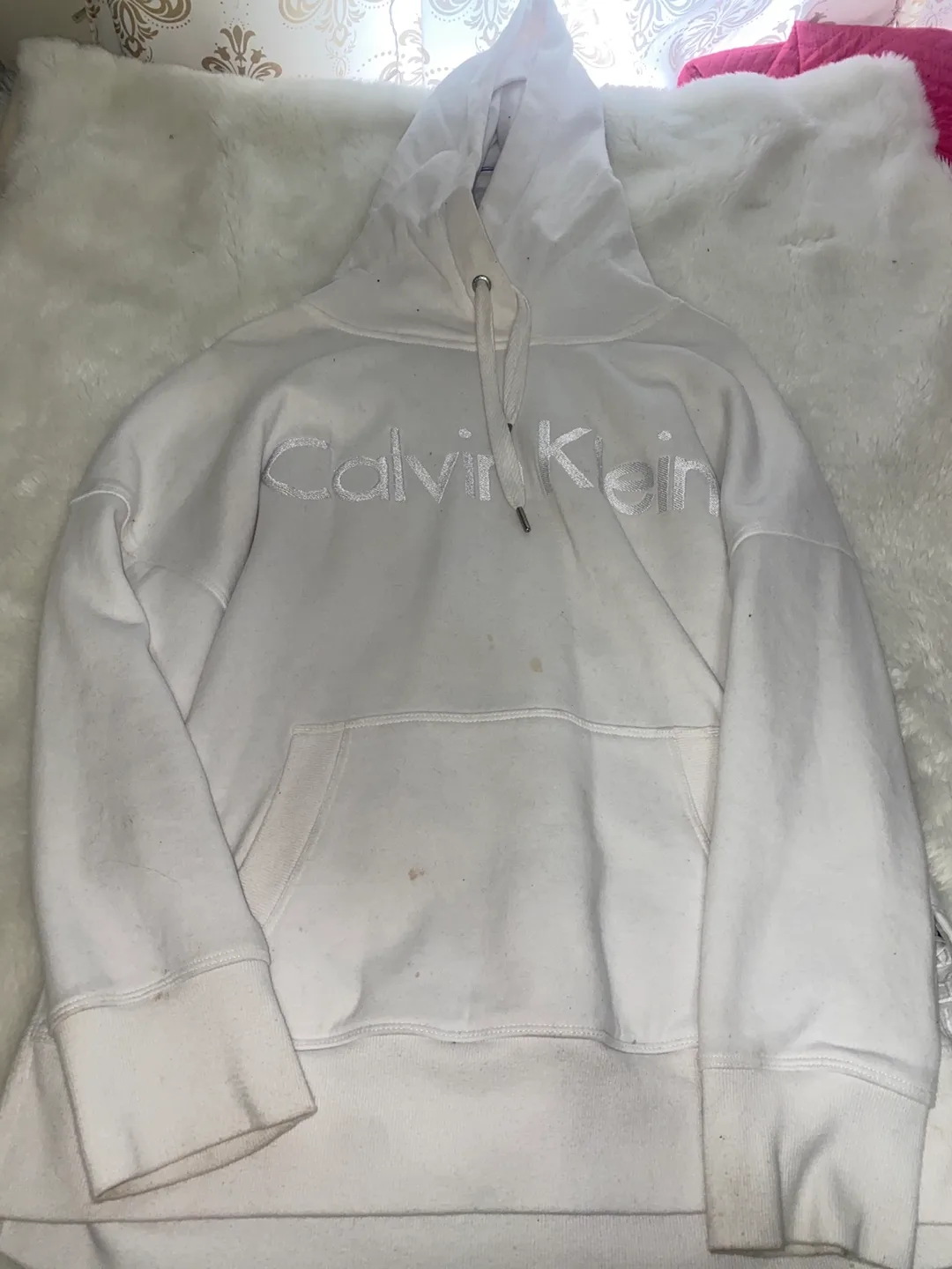 Calvin Klein White Hoodie thumbnail