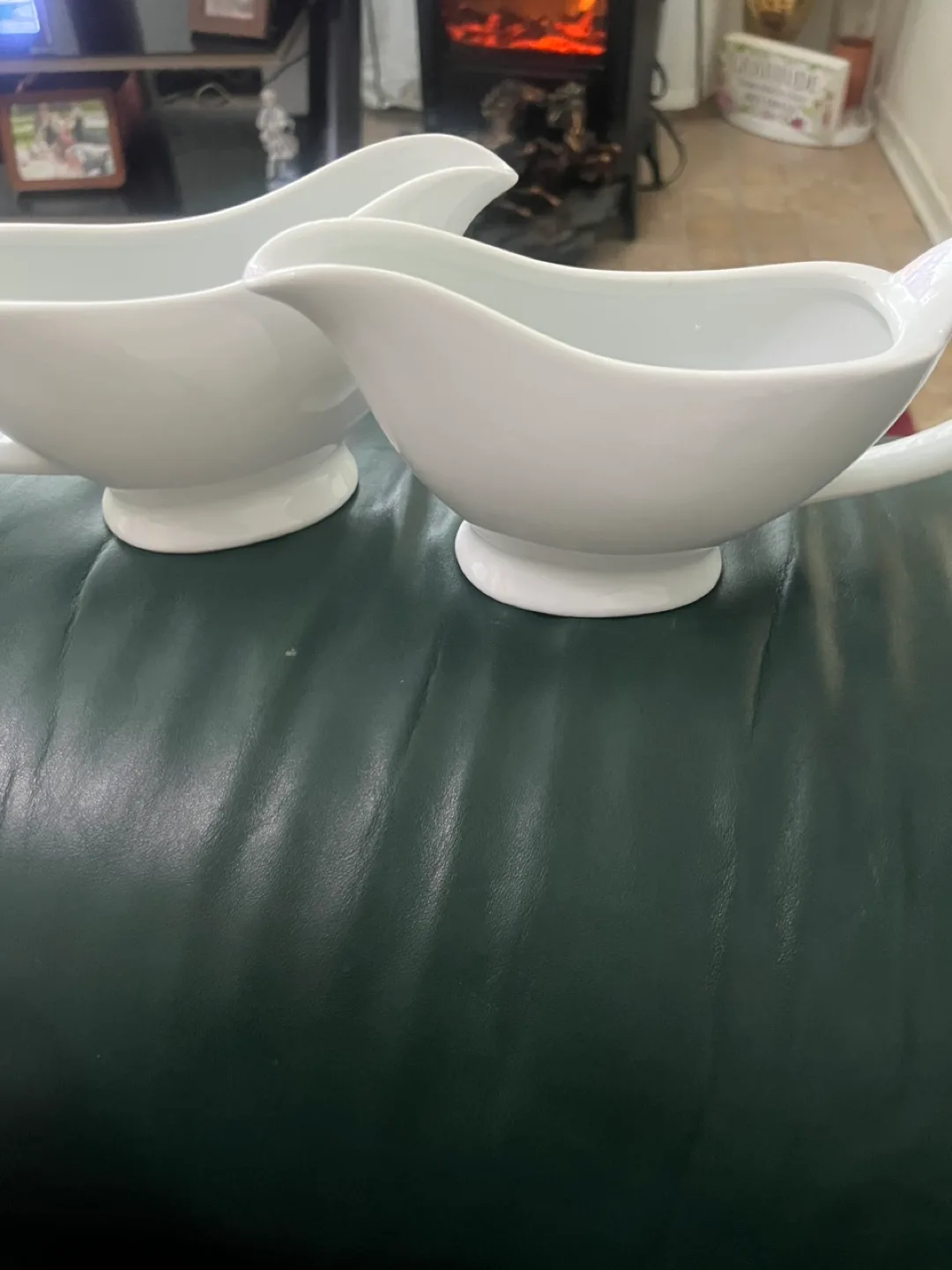 White Ceramic Gravy Boats - Set of 2 thumbnail