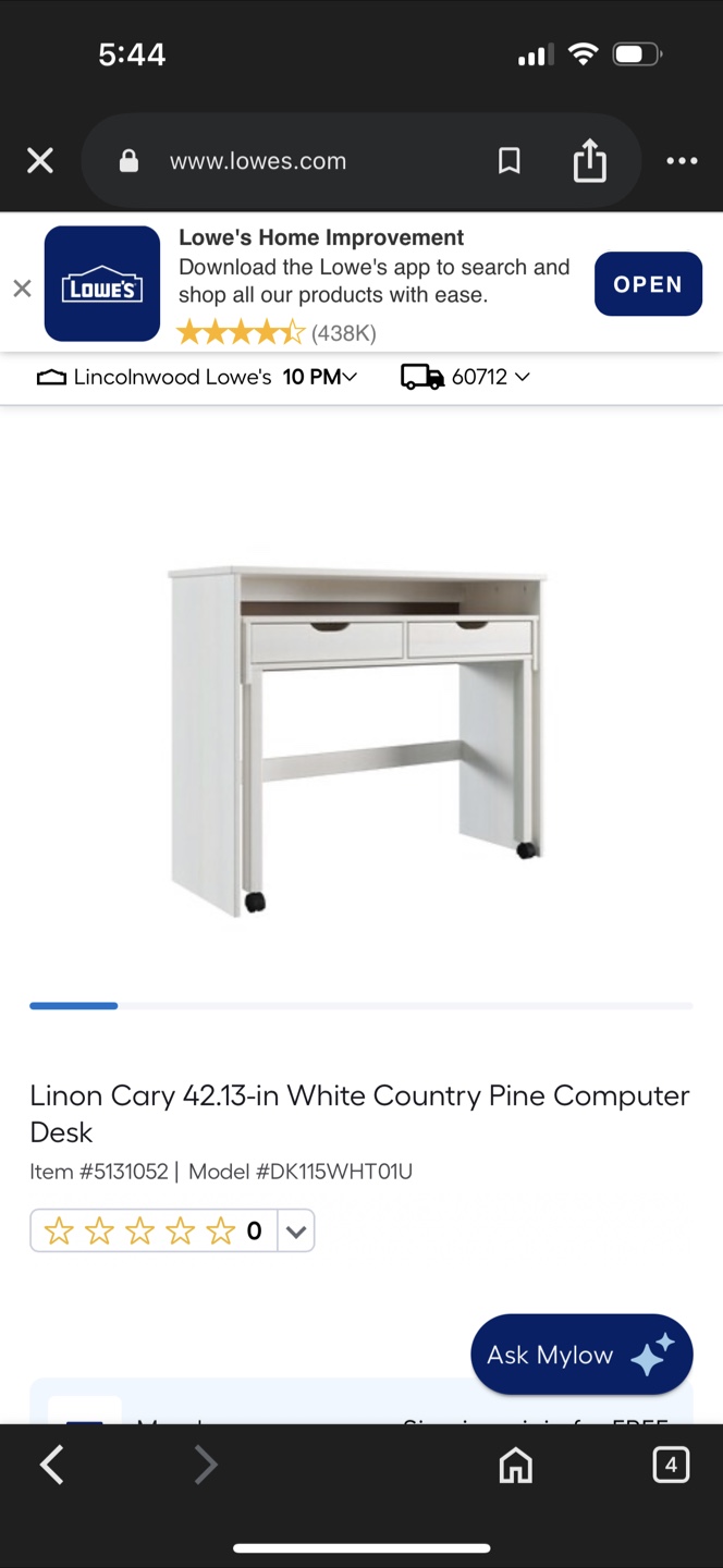 White Pull Out Computer Desk